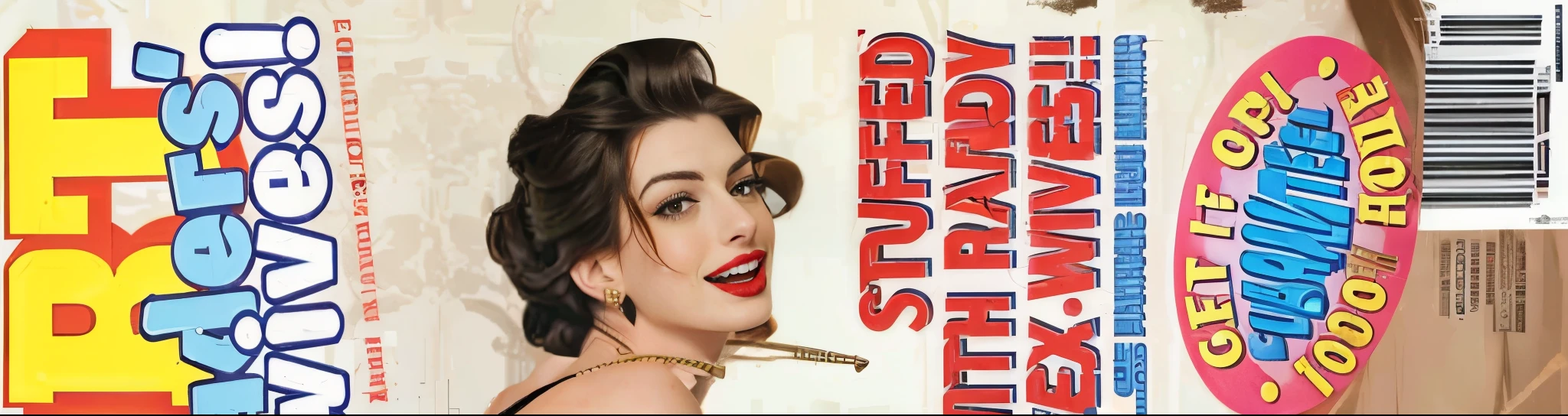 Anne Hathaway with red lipstick