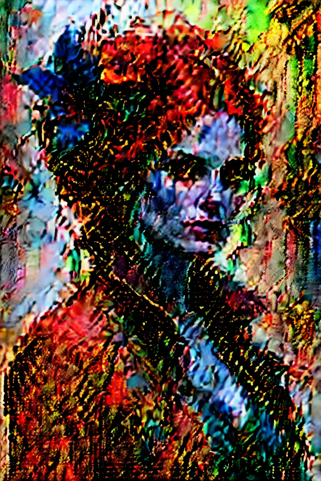character splash art with expressive paint splashes, 
Split-Complementary colors of (Deep Purple, Maroon, Gold), 60-30-10 color rule, damask fine details.
stunningly beautiful model, perfectly detailed face, hyperdetail eyes, well-dressed,
complex background with intricate details, depth of field, vanishing point,
Art inspired by Carne Griffiths and Art by Wadim Kashin,
Bold digital painting that showcases vibrant and contrasting color schemes creating dramatic landscapes and cityscapes. A unique mixed media piece that utilizes unconventional materials such as tea, brandy, vodka, and ink to create fluid, organic lines and intricate patterns. Use of strong lighting and shadow, giving a sense of depth and atmosphere. Architectural structures are woven seamlessly into nature, blending the line between man-made and natural elements. The work blends abstract forms with figurative elements, often featuring a human face or figure emerging from a chaos of vibrant, flowing lines. Artwork that encompasses a surreal and dreamlike quality, with a touch of mysticism and enchantment. The fusion of the precise with the random, where careful detail meets uncontrolled spontaneity, evokes a sense of dreamlike surrealism by Satori Canton