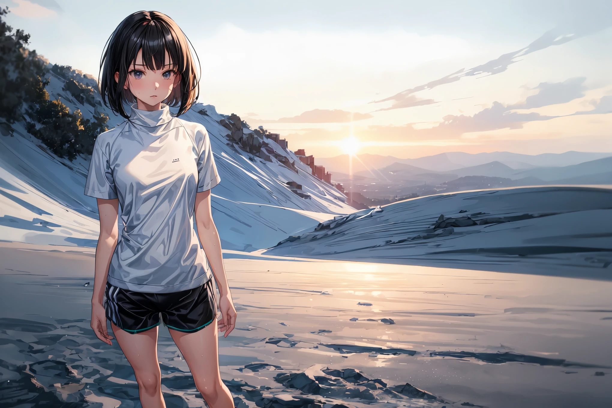 white sweat short