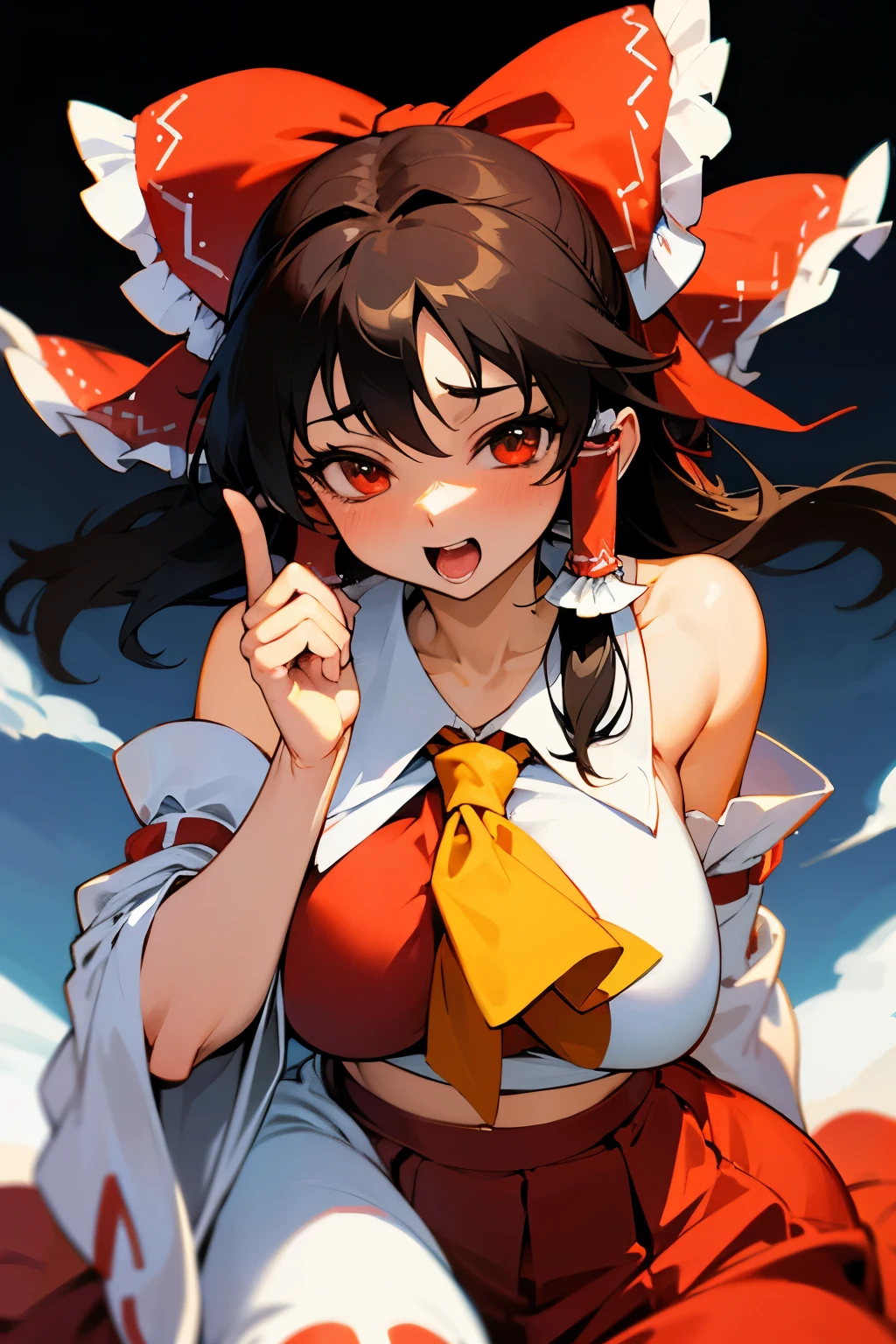 Reimu Hakurei exposed big breasts Blowjob adult