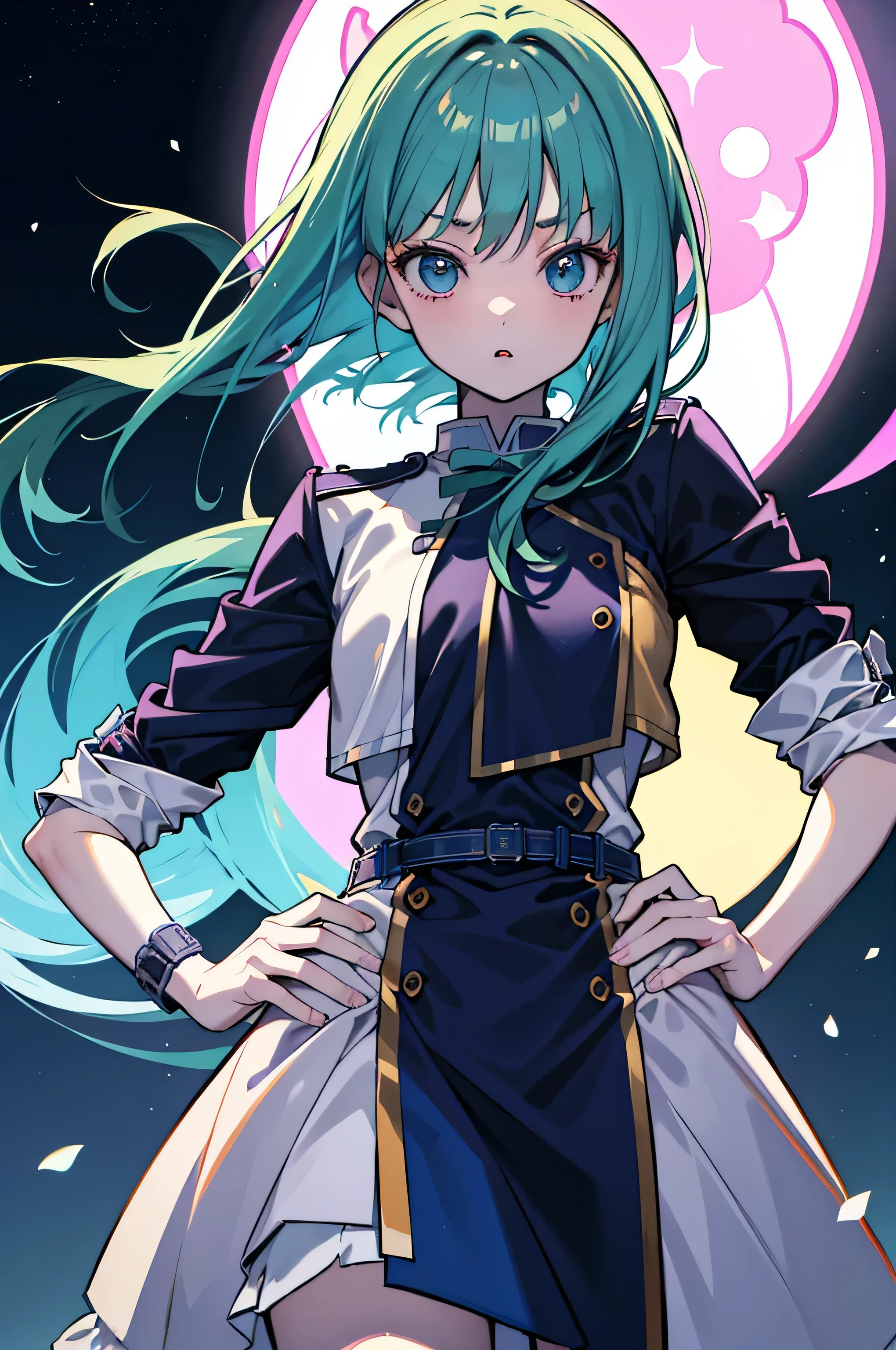 intricate costumes, Cool costume blueprints, intricate garments, green hair, whole body, ASCII art style girls, beautiful, まだanimeから, anime静止画, anime screenshot patterns, レトロanime , beautiful girl face, anime Girl, Low girl aesthetics, 90年代のanimeの美学, デジタルanime, beautiful and cute lighting, looking at the viewer, whole body, Simple hair, The aesthetics of vaporwave, anime, 64 pixel art, Pixel art, streetwear design, protector, Pixel 64-bit style, Full Design, only 5 colors, solid color, no shadow, Full Design, Neon color, bright colors, galactic environment, Whimsical capture, In 8K, wonderful, Super detailed, colorful lighting, surreal pictures, portrait, fancy, cute, bob hair, neon light, inner hair coloring, like々beauty, 10`s, Neon color, Characterized by simplicity, no face