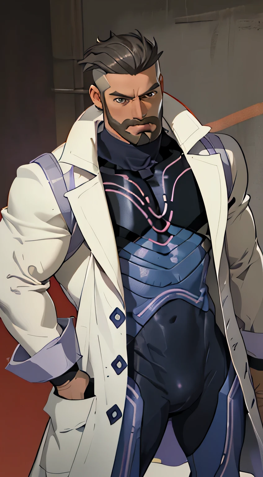 A Close Up Of A Man In A White Coat And Blue Pants SeaArt AI a-close-up-of-a-man-in-a-white-coat-and-blue-pants-seaart-ai