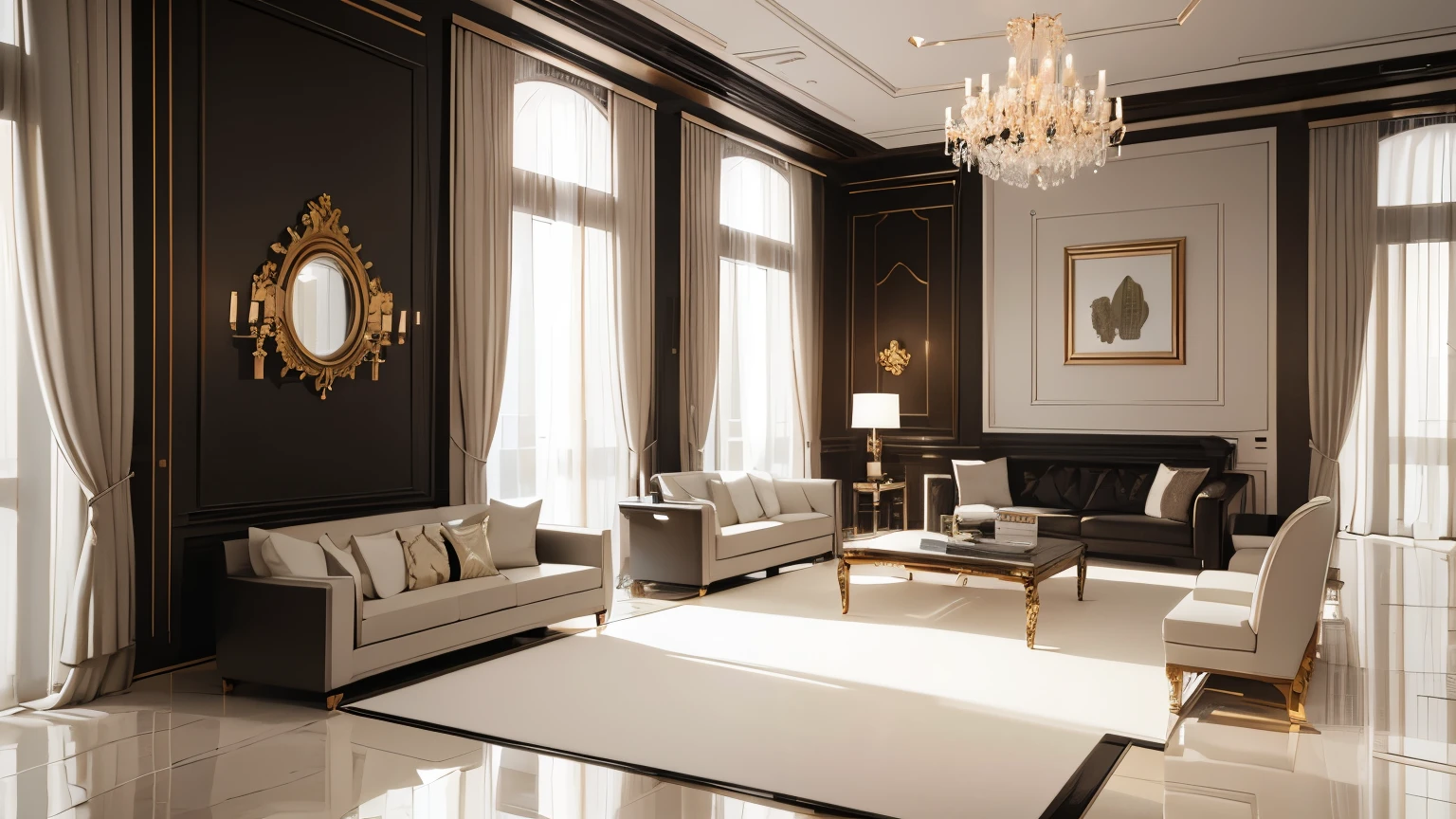 you are a famous interior designer、I was asked to create a 3D image of a large modern room.。. Create a harmonious environment with modern and minimalist furniture. Including garden interior.