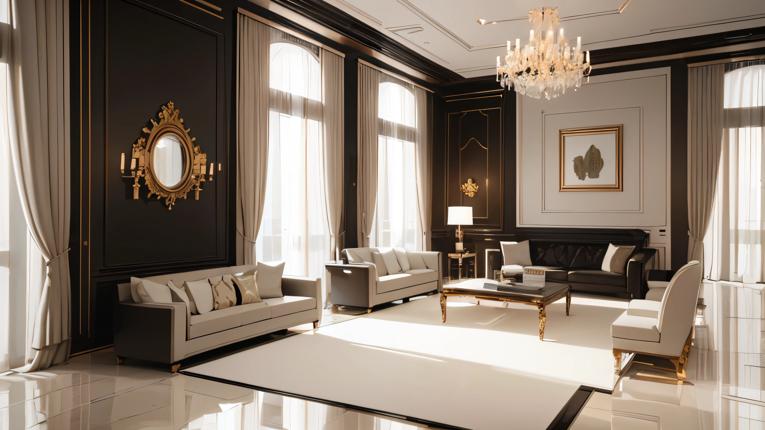 you are a famous interior designer、I was asked to create a 3D image of a large modern room.。. Create a harmonious environment with modern and minimalist furniture. Including garden interior.