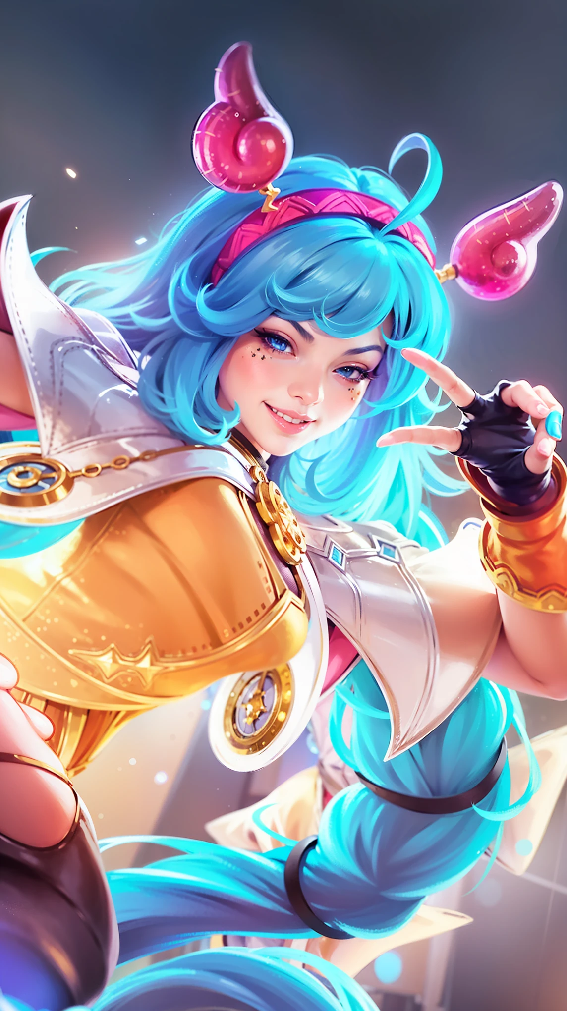 anime girl with blue hair and horns flying through the air, ! dream artgerm, style artgerm, portrait knights of zodiac girl, kda, extremely detailed artgerm, arcane jinx, artgerm style, ig model | artgerm, artgerm jsc, rossdraws cartoon vibrant, artgerm lau