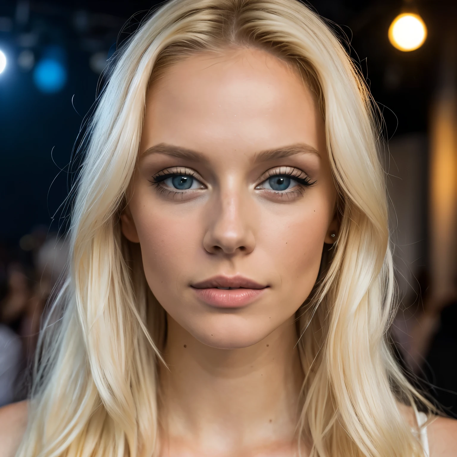 Blonde woman in a white folder posing for a photo, a portrait of Seb McKinnon, reddit, Digitale Kunst, blonde goddess, beautiful blonde girl, gorgeous woman, Dascha Taran, beautiful blonde woman, , Anna Nikonova alias Newmilky, Instagram-Modell, a beautiful blonde, Atemberaubende Frau, Irina Nordsol Kuzmina, Beautiful female, sexy Blick in die Kamera, Tanzen in einem Club, zoom out