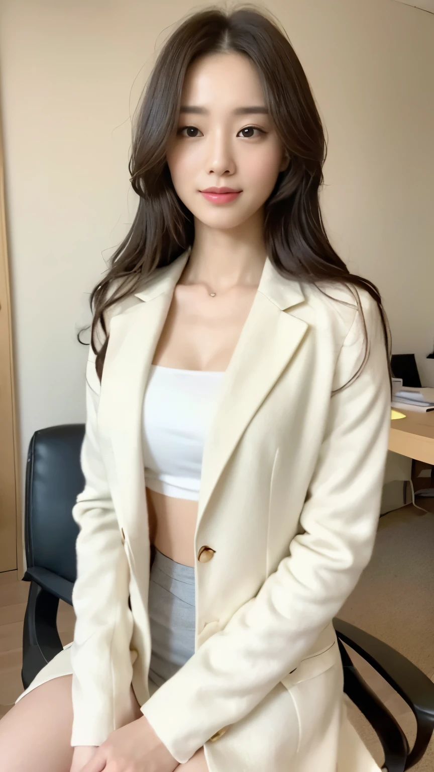 highest quality, super detailed, finely, High resolution, 8k wallpaper, perfect dynamic composition、highest quality,super detailed,young and thin、realな容姿、 detailed eyes and lips, sexy、10th generation、whole body、plump breasts、open your mouth a little、real、open legs、brown hair、Provocative、1 person、uniform、clear、
