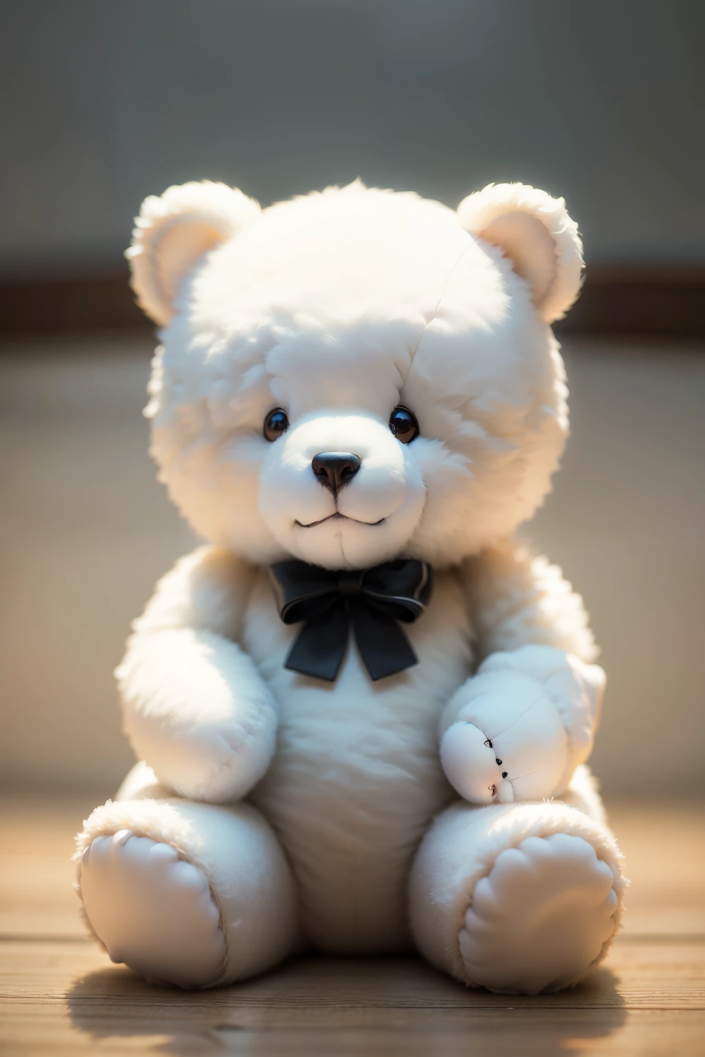 White Teddy Bear、No humans、depth of fields、(blurry backround))、 masterpiece、top-quality、The ultra-detailliert