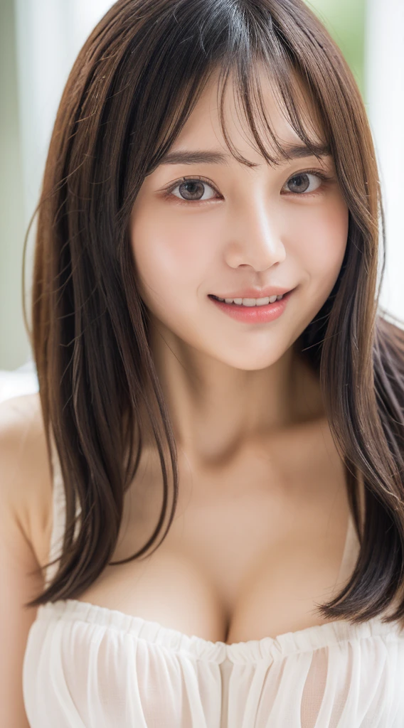 (((32k,high details,high detail、masterpiece,attention to detail,Full body Esbian,solo))),RAW photo & realistic atmosphere,beautiful dark blue eyes,detailed mouth,glossy lips,fine eyebrows,Detailedly drawn eyes、Soft white skin that shines in every detail,Highly detailed beautiful girl, highly detailed face, highly detailed eyes, highly detailed skin, very fine fingers, highly detailed nose, highly detailed lips, perfect anatomy, highly detailed background, very detailed costume,Eyes that are sucked in,Plump and shiny lips,very beautiful face,very well-shaped face,Pure Japanese style beauty,lifelike face,shining beautiful lips,facial expression before kissing,Bcup chest,see-through dress with open front,raise the corners of your mouth,dazzling smile,Smile,beautiful teeth,earrings,show me your ears,beautiful eyebrows,wear high heels,exposure of skin,nude,infinite reality, Sensual gravure idol, with a flushed face,unbelievably beautiful24Year old adult woman,natural soft light,beautiful scenery,Show the whole body,(chestnut shiny hair,barefoot,beautiful and gentle eyes:1.5),(like々The beauty,Heavy wear,back to bare neck,gentle smile,well-shaped chest,cute medium short hair,With drooping bangs,Let your hair hang high and tie it up,beautiful posture,No makeup,Staring at us with upward eyes,cleavage,No bra,real face,no makeup:1.6)