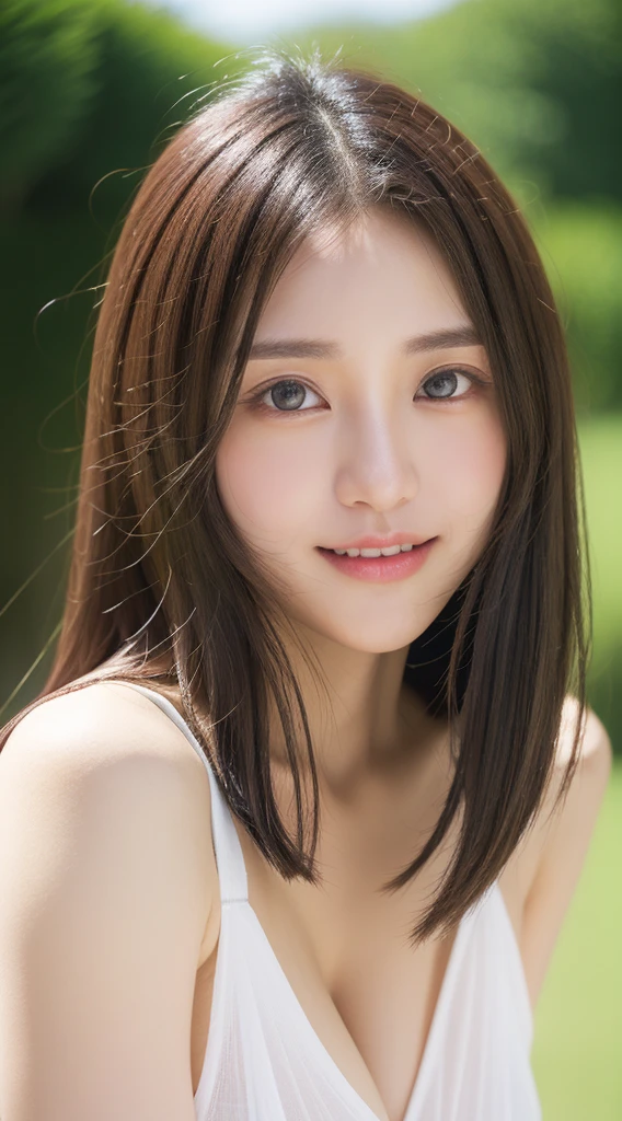 (((32k,high details,high detail、masterpiece,attention to detail,Full body Esbian,solo))),RAW photo & realistic atmosphere,beautiful dark blue eyes,detailed mouth,glossy lips,fine eyebrows,Detailedly drawn eyes、Soft white skin that shines in every detail,Highly detailed beautiful girl, highly detailed face, highly detailed eyes, highly detailed skin, very fine fingers, highly detailed nose, highly detailed lips, perfect anatomy, highly detailed background, very detailed costume,Eyes that are sucked in,Plump and shiny lips,very beautiful face,very well-shaped face,Pure Japanese style beauty,lifelike face,shining beautiful lips,facial expression before kissing,Bcup chest,see-through dress with open front,raise the corners of your mouth,dazzling smile,Smile,beautiful teeth,earrings,show me your ears,beautiful eyebrows,wear high heels,exposure of skin,nude,infinite reality, Sensual gravure idol, with a flushed face,unbelievably beautiful24Year old adult woman,natural soft light,beautiful scenery,Show the whole body,(chestnut shiny hair,barefoot,beautiful and gentle eyes:1.5),(like々The beauty,Heavy wear,back to bare neck,gentle smile,well-shaped chest,cute medium short hair,With drooping bangs,Let your hair hang high and tie it up,beautiful posture,No makeup,Staring at us with upward eyes,cleavage,No bra,real face,no makeup:1.6)