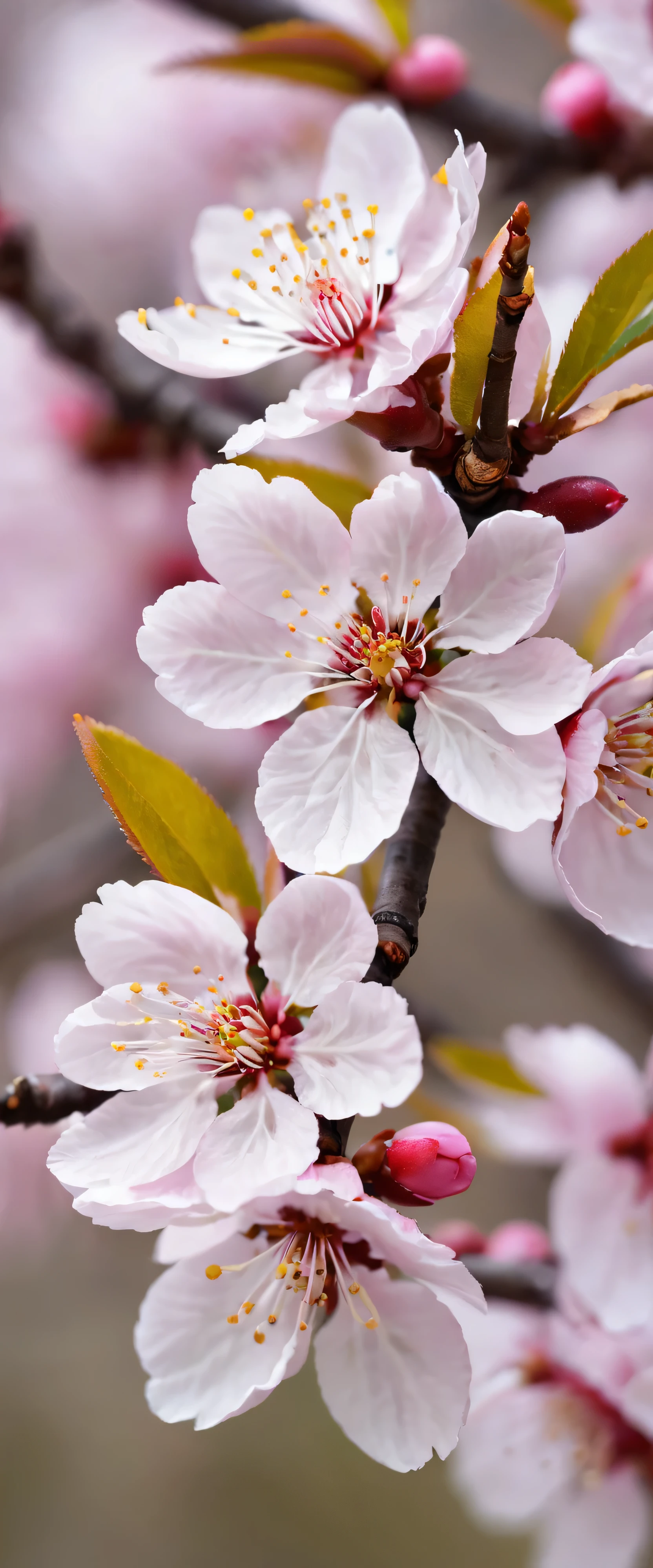 Close-up of a flower on a branch with blurred background, Cherry blossoms花, Cherry blossoms, Cherry blossoms盛开, Cherry blossoms花s, Cherry blossoms盛开, Plum Botham, Cherry blossoms树, cherry flowering, flowering, flowering, Cherry blossoms季, Cherry blossoms tree, flower flowering, Almond flowers, Cherry blossoms, author：Nico Henricon, happy flower