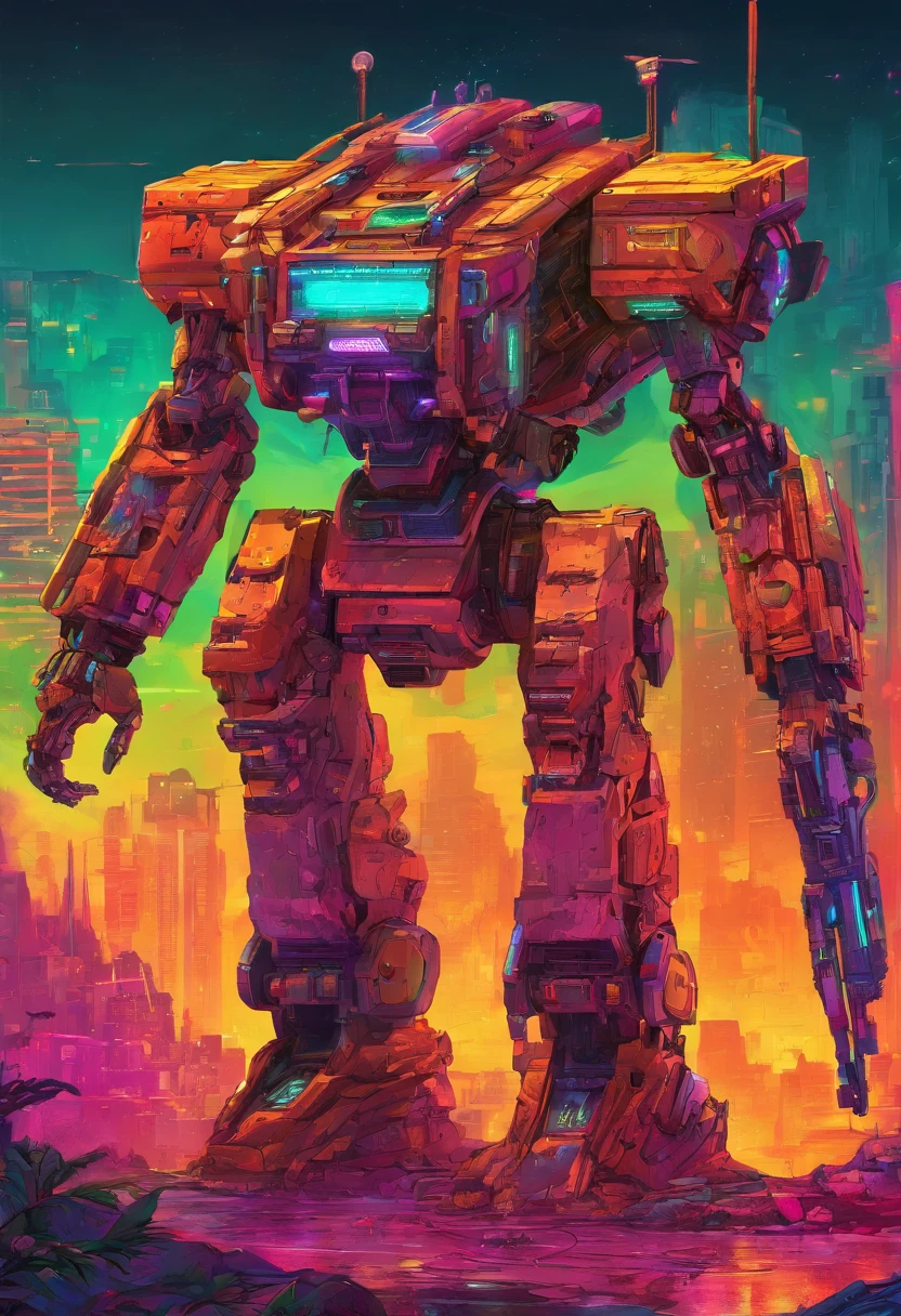 Abandoned Mech, ancient ruins, best quality, masterpiece, Representative work, official art, Professional, Ultra intricate detailed, 8k