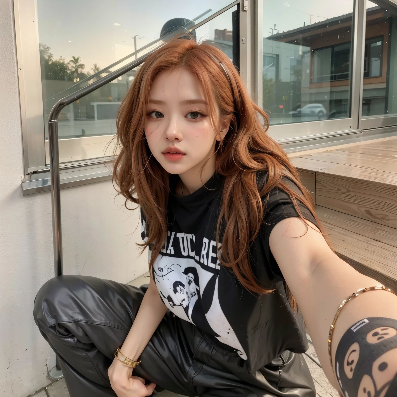 Jennie com cabelo cacheado ruivo Jennie Blackpink ruiva cabelo cacheado cachos