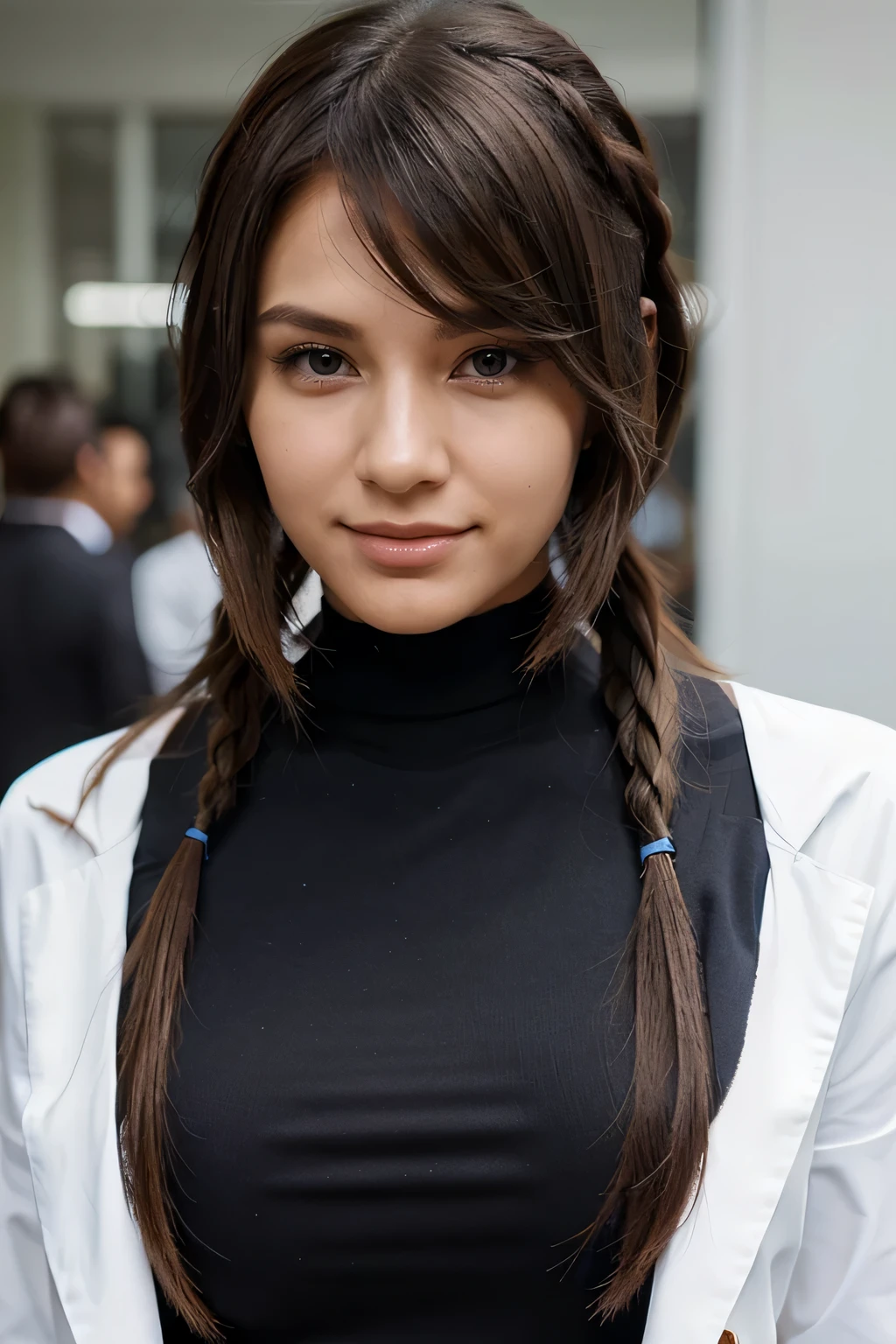  Consider contemporary fashion trends and hairstyles to give the AI a modern and stylish look. This can help the AI feel current and relevant to users.bussines class look and good looking face and attractive smile