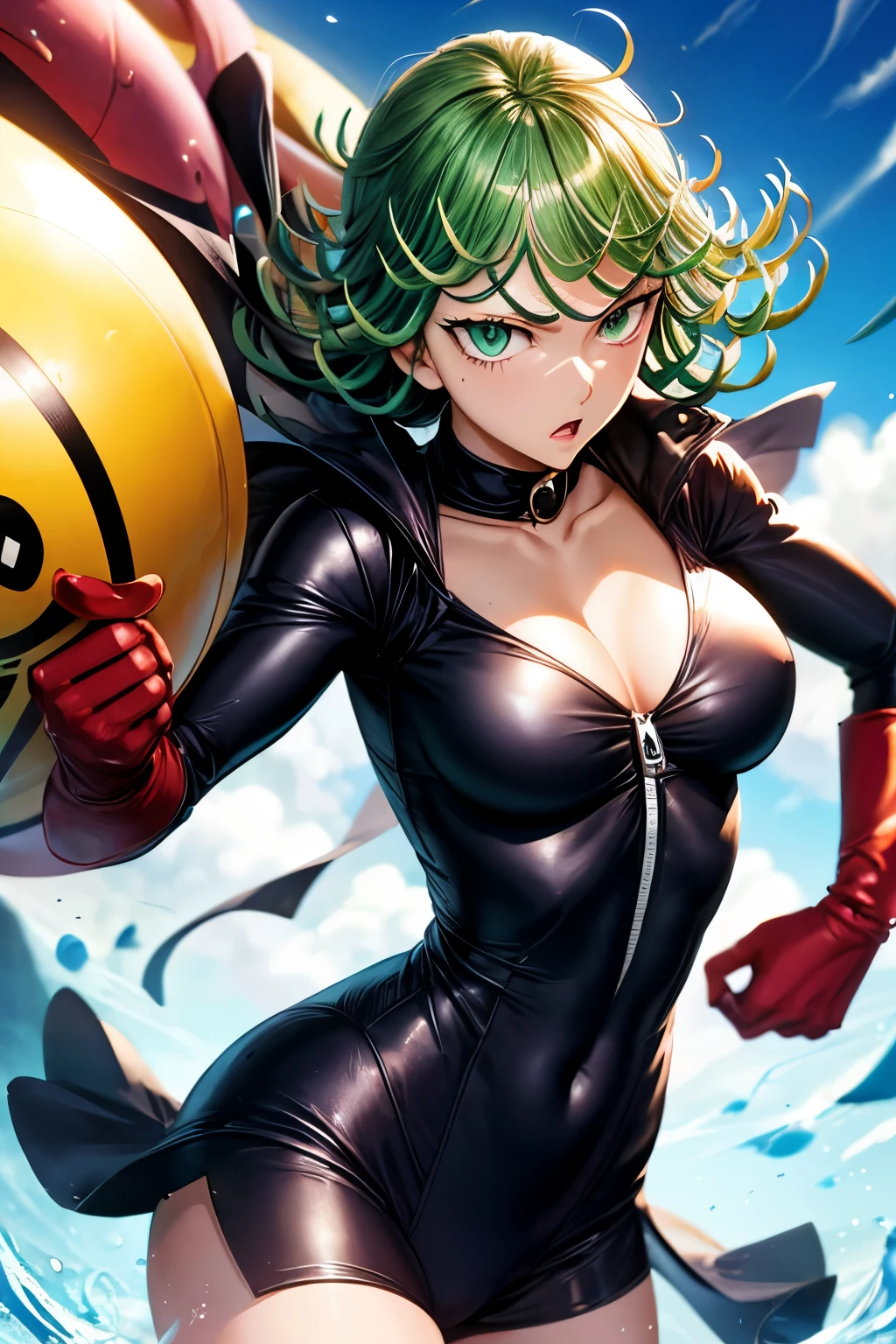 Tatsumaki personaje de one punch Man ((Mejor calidad)), ((Obra maestra)), (detallado), cara perfecta