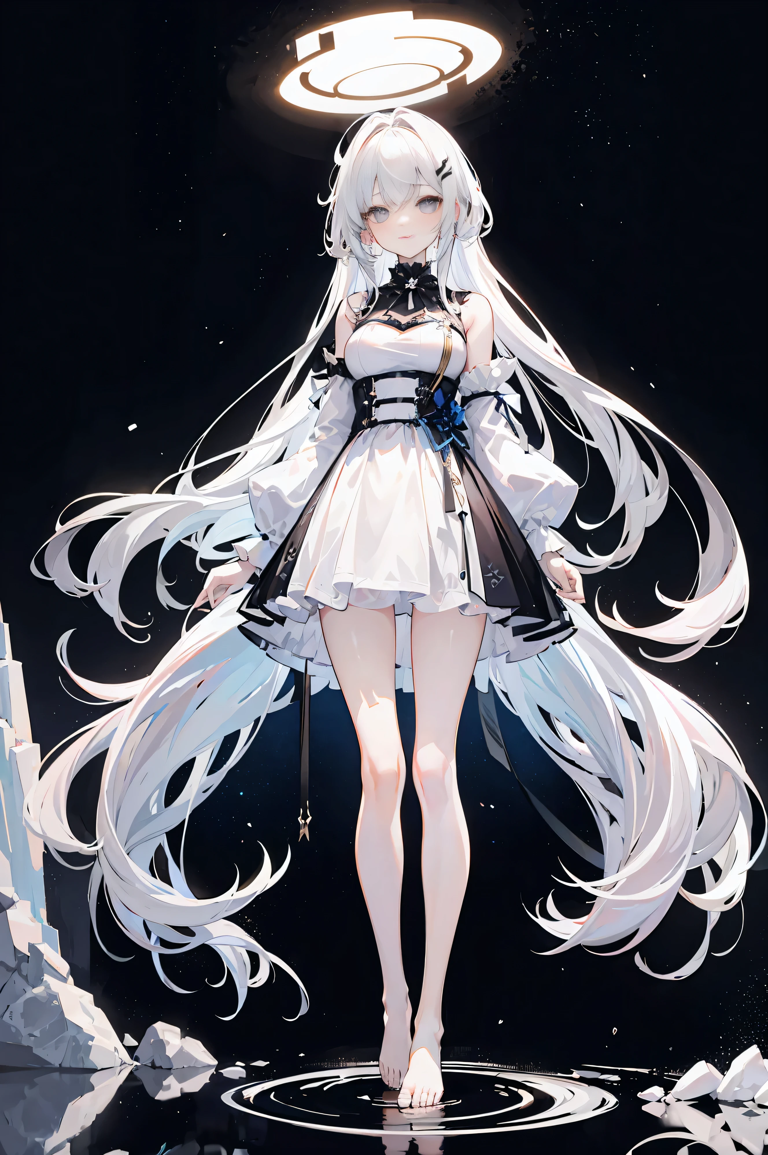 Most beautiful teenage girl with very long white hair. The human version of the Aeon- Fuli of The Remembrance.