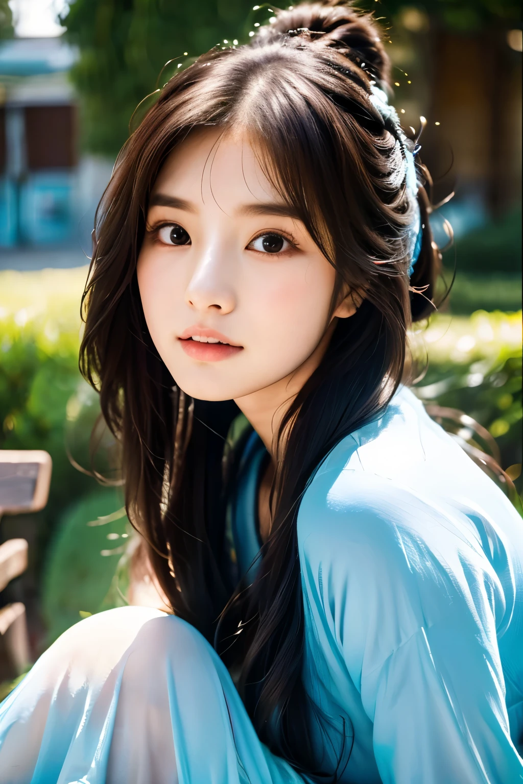 Beautuful Women、18year old 、body shot、Colored leaves、lake、NSFW、nudde