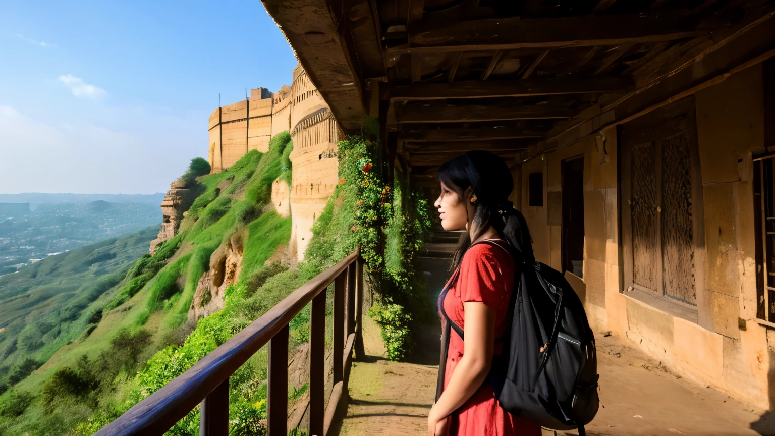 Someone telling poem on raygad fort 