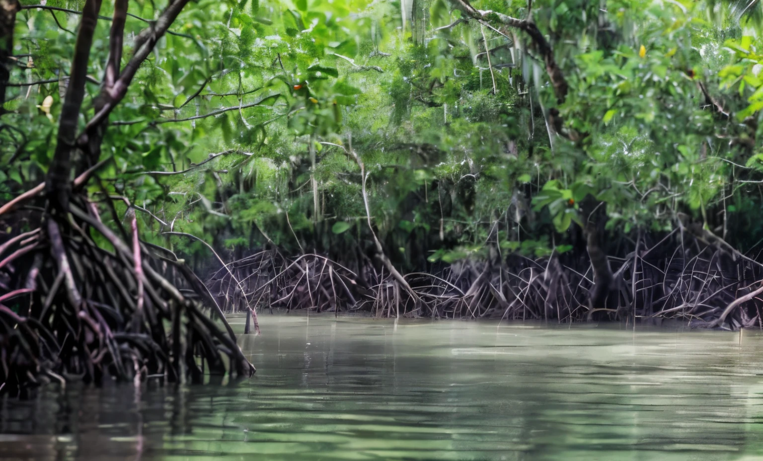 mangrove trees, mangrove swamp, swamp forest, photo taken from a boat, amazon jungle, Malaysian mangrove jungle, amazon rainforest background, the photo was taken from a boat, jungles, with trees and rivers, forest and river, in a river in the jungle, floating trees, swamps, green waters