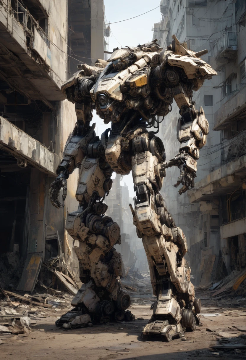 Abandoned Mech by Hal_Tenny, best quality, masterpiece, Representative work, official art, Professional, Ultra intricate detailed, 8k
