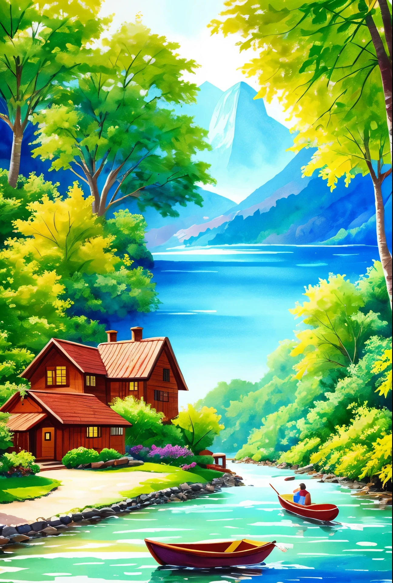 painting of a boat with a sail on a river with a house in the background, traditional painting, vibrant gouache painting scenery, artistic painting, nature painting, painting of beautiful, scenery artwork, in a serene landscape, paiting, water painting, oil paiting, by Bikash Bhattacharjee, trending artistic art, ditigal painting, canvas painting, water color painting
Waiting to sta