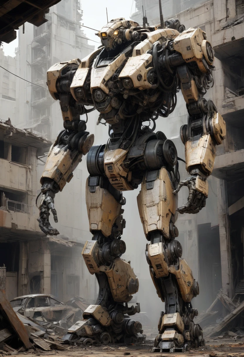 Abandoned Mech by David Aja, best quality, masterpiece, Representative work, official art, Professional, Ultra intricate detailed, 8k