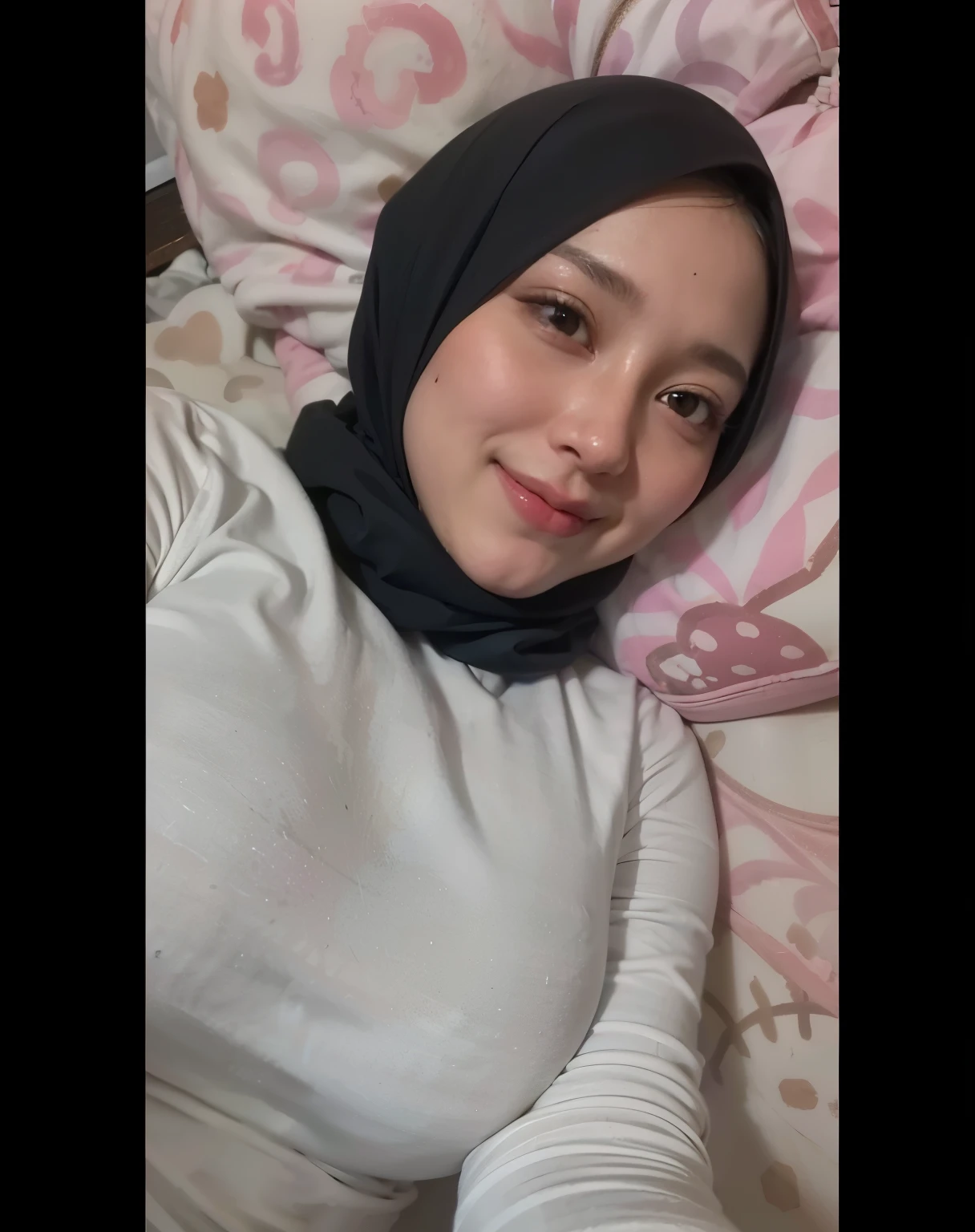 masterpiece, (ultra-high-definition portrait:1.4), Realistic, extremely detailed, CG unified, 8k, wallpaper, highly detailed, High-definition, raw color photos, professional photograpy, Realistic portrait, Cinematic Light, Beautiful detailed, 1hijabgirl in, (165cm tall, big breasts with very very tight clothes:1.5), Beautiful big breasts, breasts details, very tight, (smile, looking into the camera:1.2), (Fine face, a close eyes with an open mouth:1.4), Close up of a girl in Beautiful clothes with wide open front, scarf, (Beautiful Tight Clothing with curvaceous body:1.5), open chest wide, Undress, No bra, (nipples that are clearly sticking out detail:1.2), Outdoors, high intricate detailed, float, cum on, Sense of truth, beautiful landscape forest, sexy lighting,