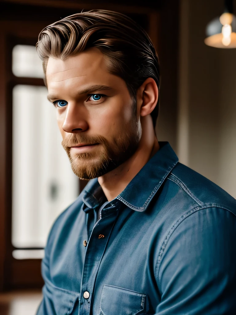 RAW photo, subject, 8k uhd, dslr, soft lighting, high quality, film grain, Fujifilm XT3, handsome man, blue eyes, casual clothes, Swedish