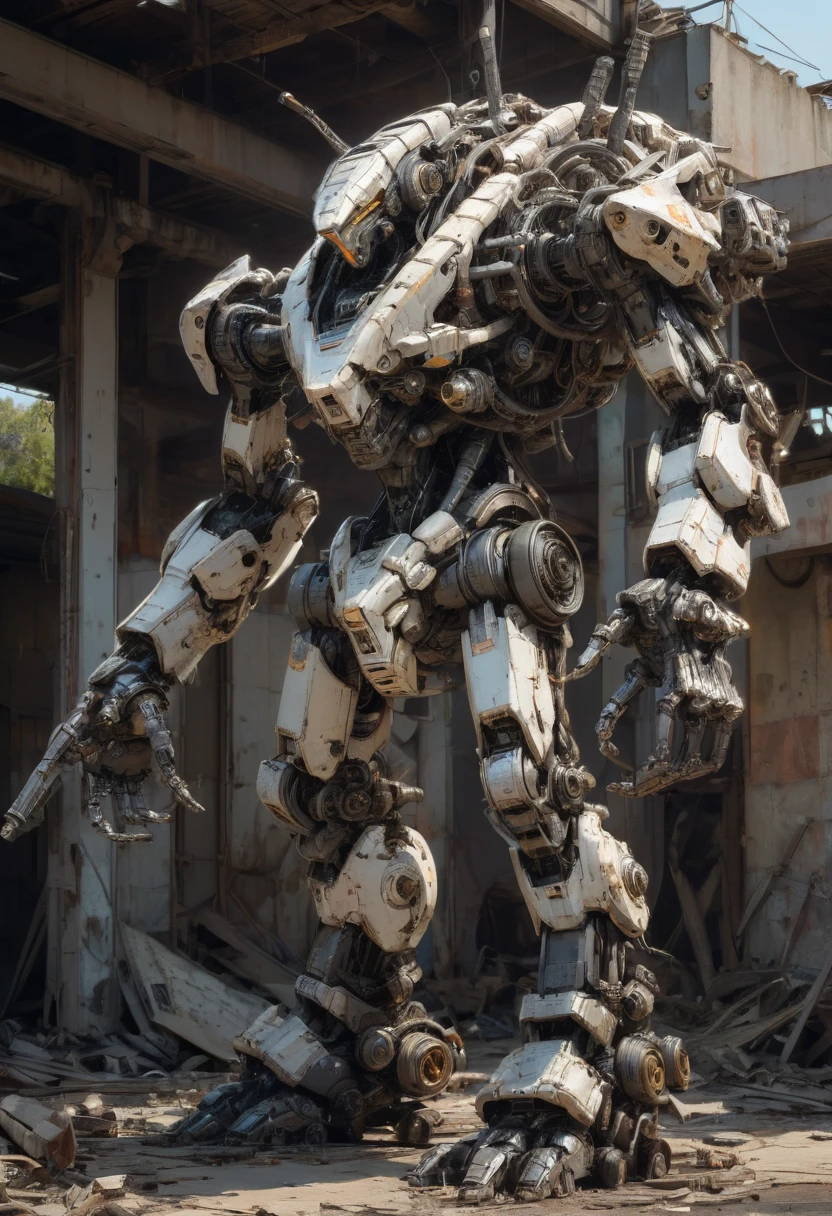 Abandoned Mech by Hariton Pushwagner, best quality, masterpiece, Representative work, official art, Professional, Ultra intricate detailed, 8k