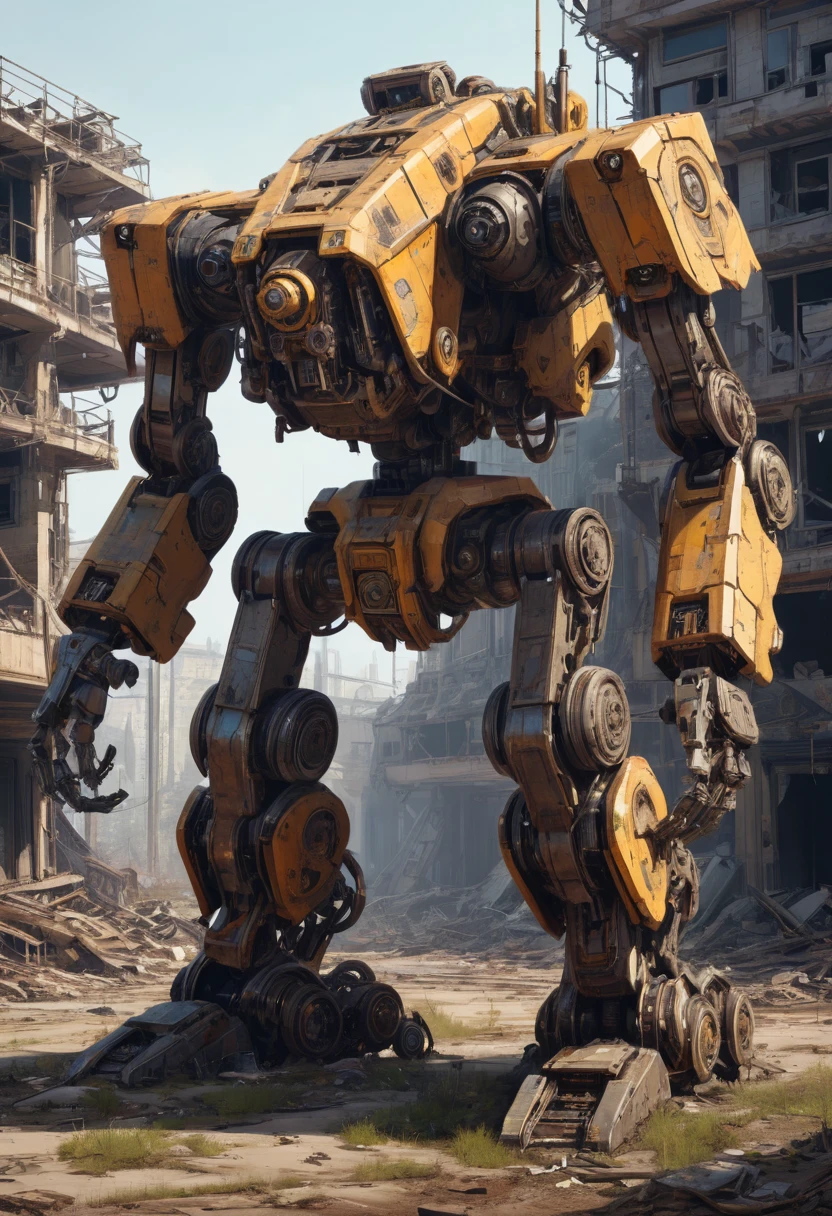 Abandoned Mech by Alexandra Petruk(Alex Petruk), best quality, masterpiece, Representative work, official art, Professional, Ultra intricate detailed, 8k