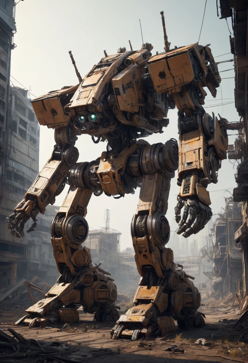 Abandoned Mech by Andy_Lee, best quality, masterpiece, Representative work, official art, Professional, Ultra intricate detailed, 8k