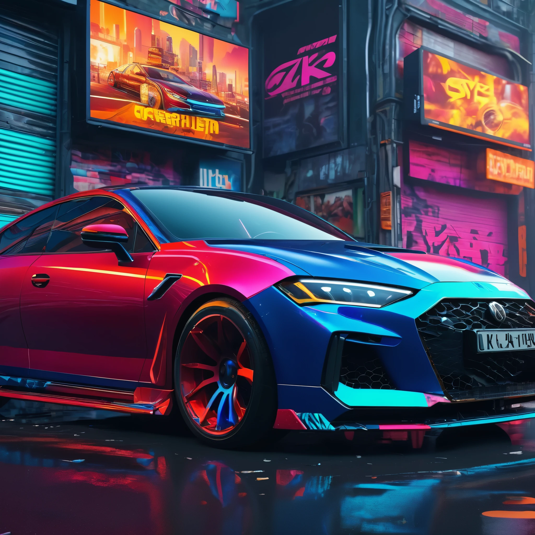 create an image demonstrating the style of ((Cyberghetto)) style, hyper realism, 8k high definition, vibrant colors, sharp focus, insanely detailed