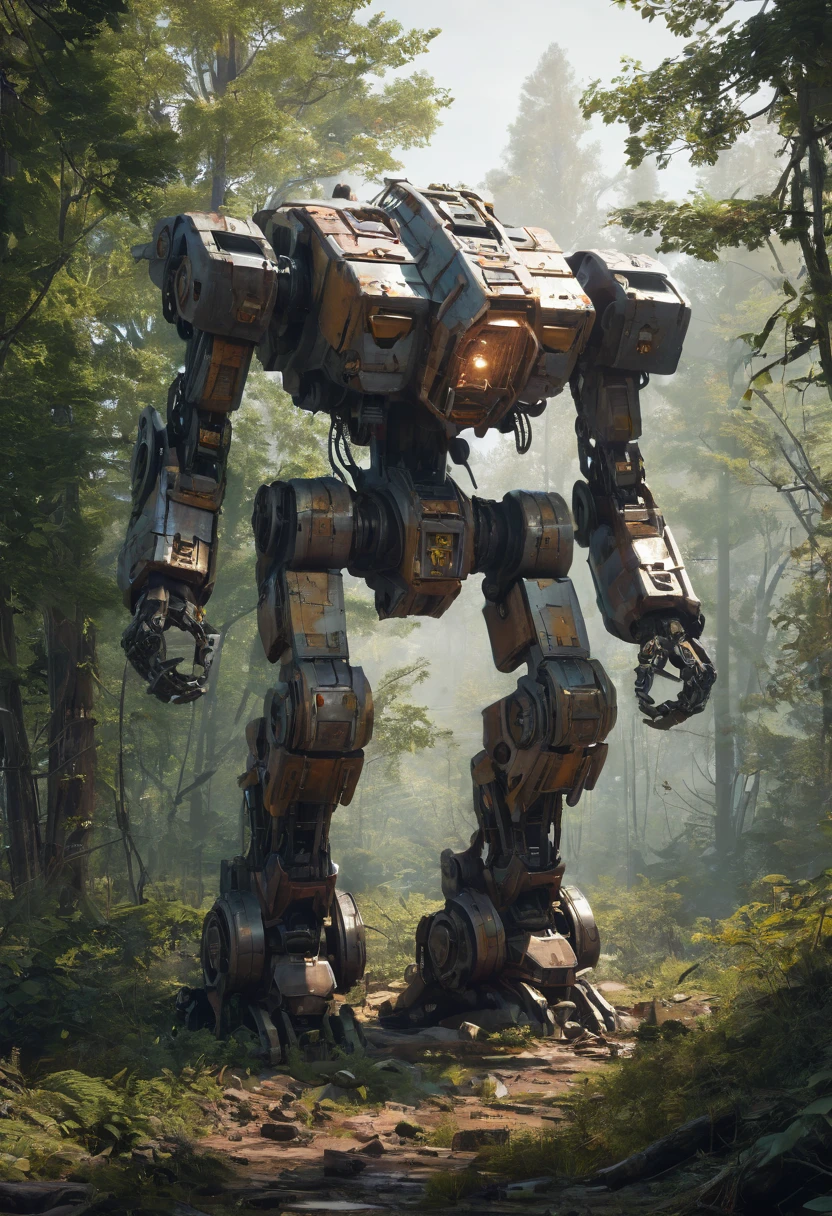 Abandoned Mech, by Jordan Grimmer, best quality, masterpiece, 8k