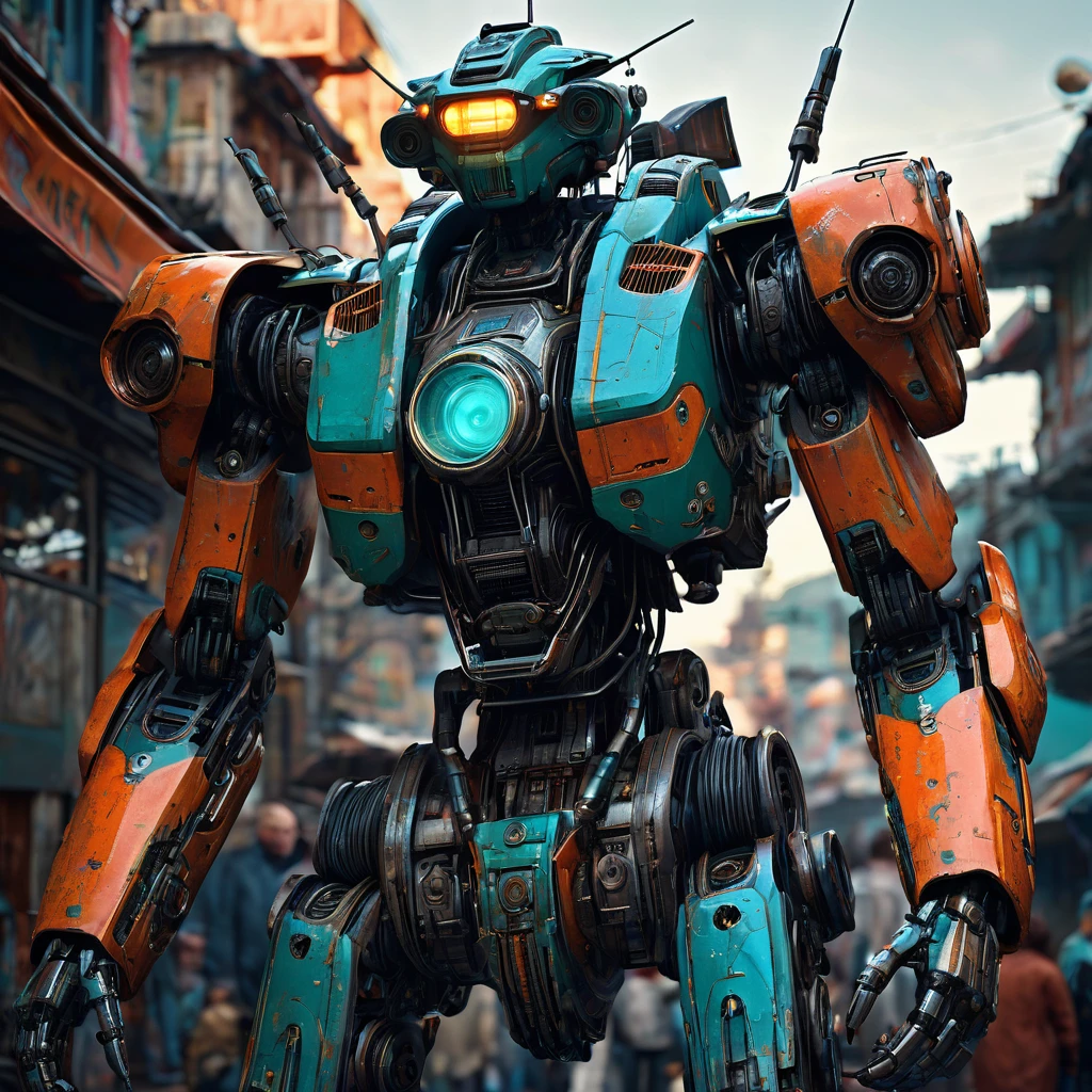 Abandoned Mech, aesthetic, extremely detailed, eye catching, drab, Jaeger_Pacific_Rim , schematic diagram ink on blueprint by Enki Bilal by Vladislav, biomechanical complex, hyperdetailed, intricate, mechanical, Scientific American illustration, Abandoned Robot :: decaying mech, ruins :: sunrise :: beautiful painting, highly detailed :: by Greg Rutkowski and Magali Villanueve, by Lee Jeffries, Alessio Albi, Adrian Kuipers :: ambient light, Nikon 15mm f/1.8G :: Professional photography, bokeh, natural lighting, shot on dslr megapixels sharp focus, 8k resolution concept art by Greg Rutkowski dynamic lighting hyperdetailed intricately detailed Splash art trending on Artstation triadic colors Unreal Engine 5 volumetric lighting Alphonse Mucha WLOP Jordan Grimmer orange and teal, horror Gustave Doré Greg Rutkowski