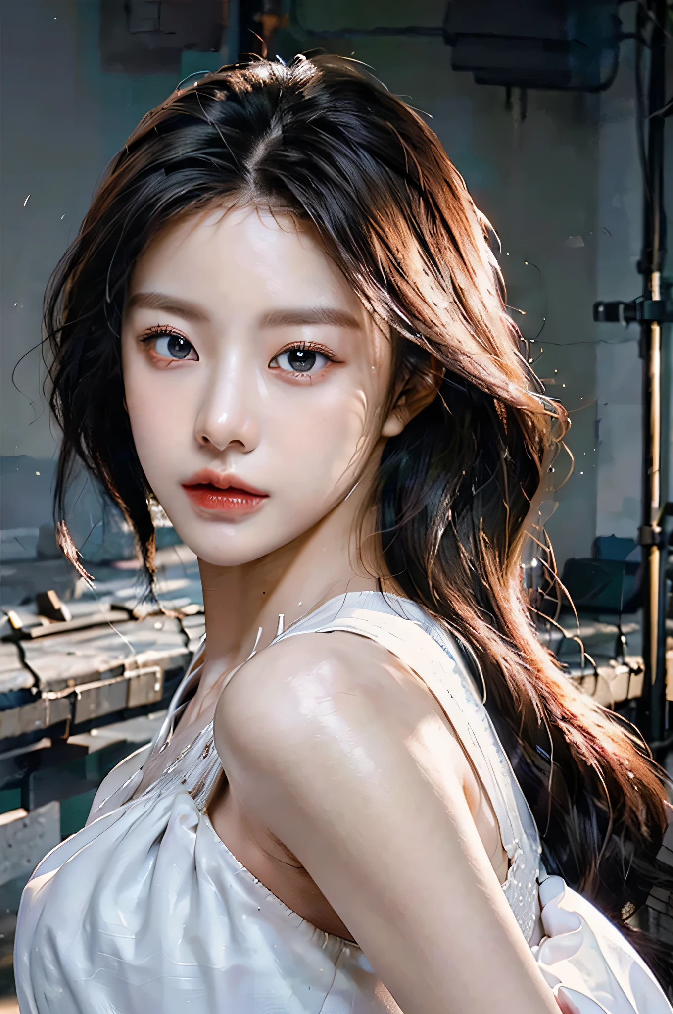 (highest image quality), (masterpiece), (vibrant, photography realistic, Realistic, Dramatic, Dark, Sharp focus, 8K), Close up Face, Highly detailed face and skin texture, sexy wedding dress, beautiful wedding dress, ethereal beauty, mature asian woman,black long hair, make up, sexy smile, nsfw ,Close up shot, ((backlight))
