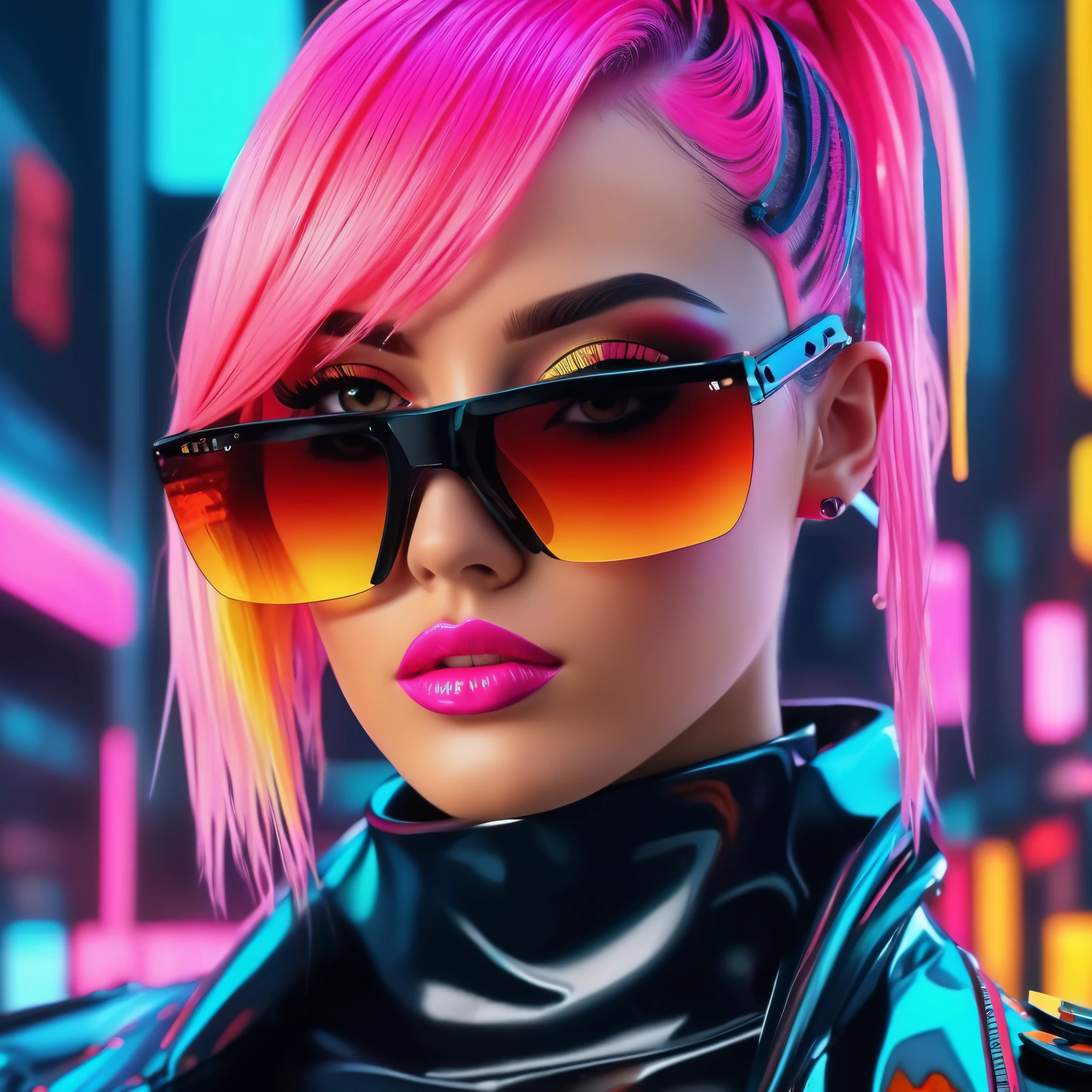 create an image demonstrating the style of ((Cyberpop)) style, hyper realism, 8k high definition, vibrant colors, sharp focus, insanely detailed