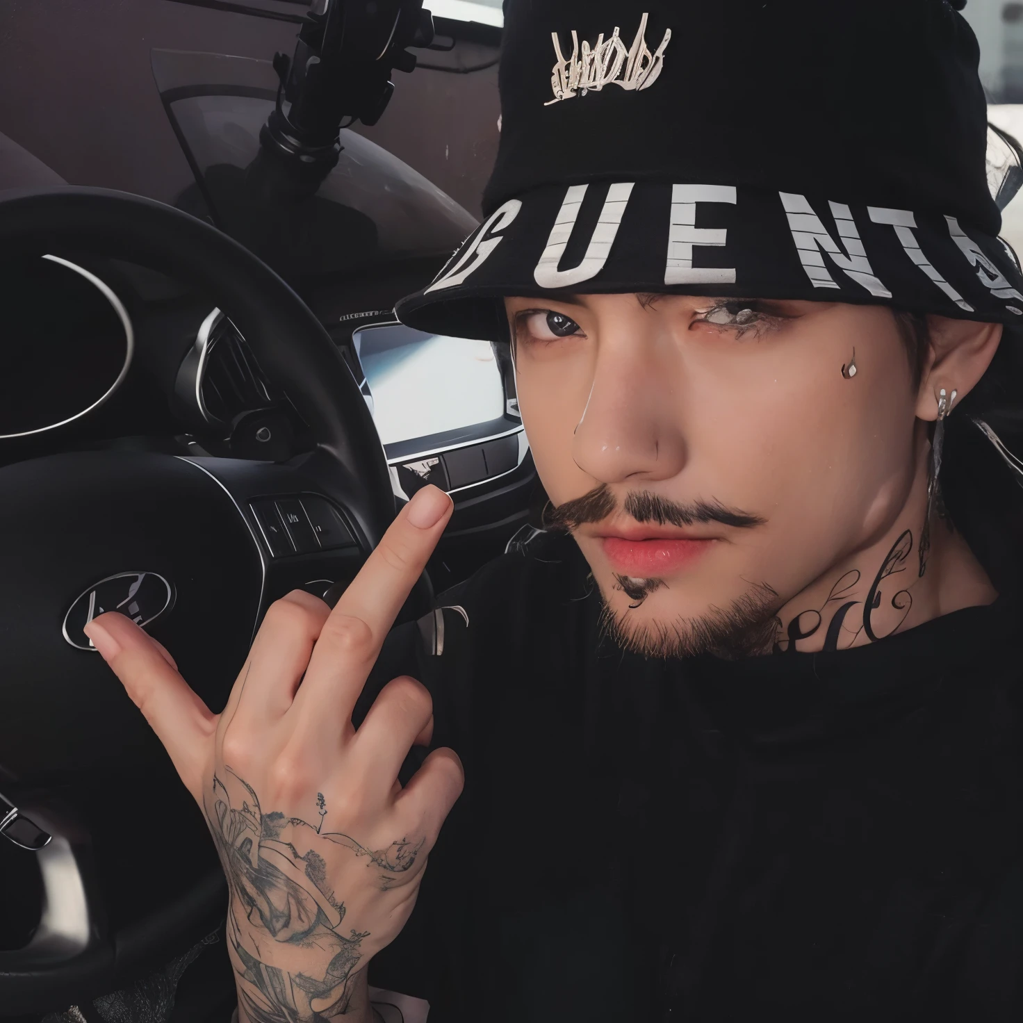 Taehyung, 4k, 8k, hd, ultra definition, Realist, Moustache