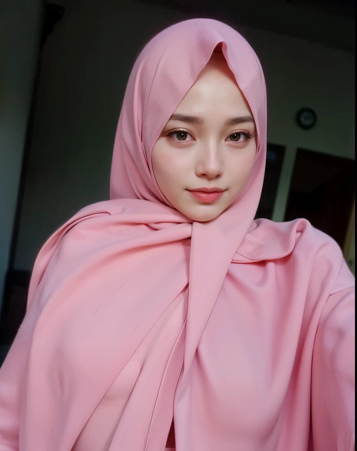 masterpiece, (ultra-high-definition portrait:1.4), Realistic, extremely detailed, CG unified, 8k, wallpaper, highly detailed, High-definition, raw color photos, professional photograpy, Realistic portrait, Cinematic Light, Beautiful detailed, 1hijabgirl in, (165cm tall, big breasts with very very tight clothes:1.5), Beautiful big breasts, breasts details, very tight, (smile, looking into the camera:1.2), (Fine face, a close eyes with an open mouth:1.4), Close up of a girl in Beautiful clothes with wide open front, scarf, (Beautiful Tight Clothing with curvaceous body:1.5), open chest wide, Undress, No bra, (nipples that are clearly sticking out detail:1.2), Outdoors, high intricate detailed, float, cum on, Sense of truth, beautiful landscape forest, sexy lighting,