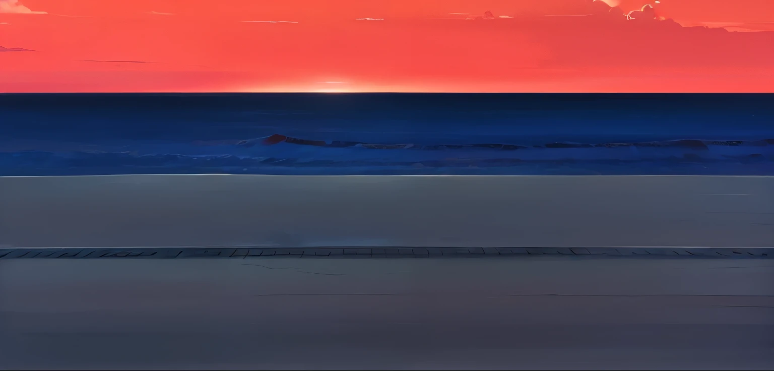 road, next to the sea, red sky, clouds