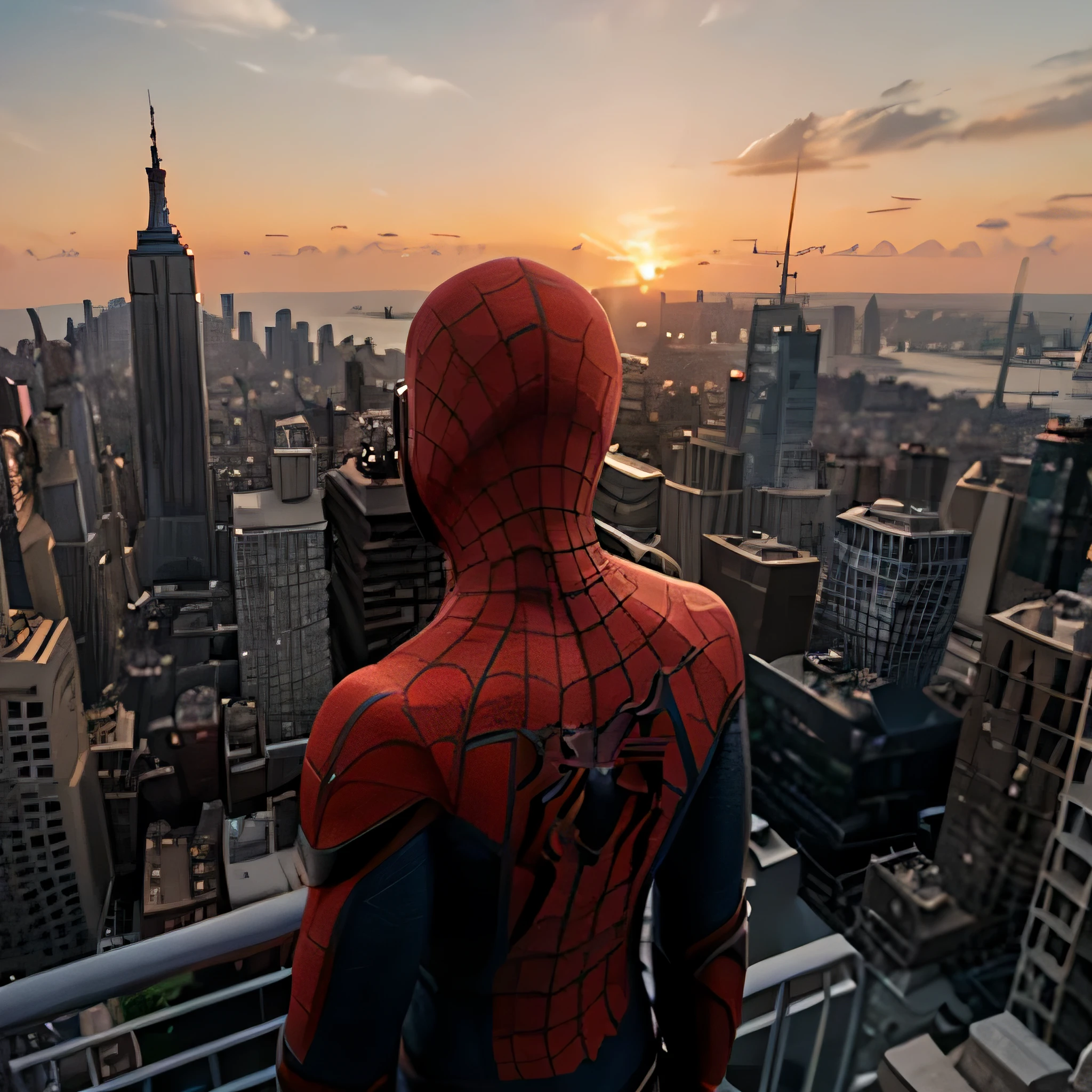 Spider-Man at sunset