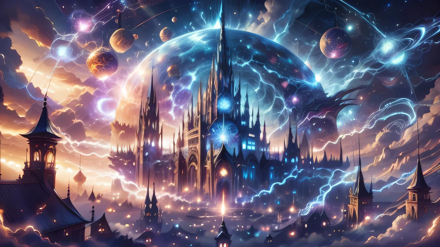 A captivating and enchanting photo realistic of a mystical fantasy-inspired landscape of a palace with intricate mandala patterns and gateway into another dimension. with a strong golden glowing aura, creating a mesmerizing, dazzling effect. A swirling vortex of stars and celestial elements surrounds, adding to the magical atmosphere, giving the scene a personal touch. This enthralling piece of art masterfully blends divine fantasy and vibrant cosmic galaxy energy, resulting in a visually stunning and immersive experience., photo, product, vibrant, light fantasy