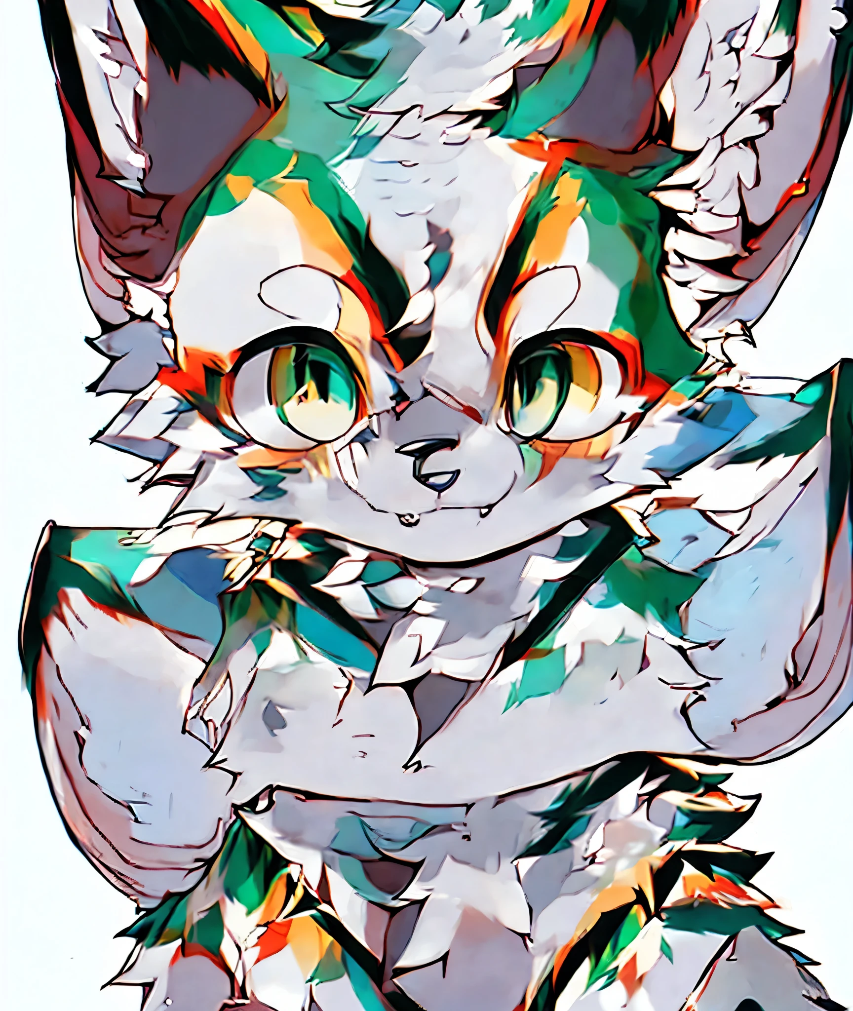 a drawing of a wolf with green eyes, anthro wolf face, anthropomorphic wolf male, art of silverfox, an anthro wolf, wolf fursona, cute furry needs your help, dark rainbow colored fur, digital green fox, an anthropomorphic wolf, angiewolf, very very beautiful furry art, dark grey wolf o'donnell