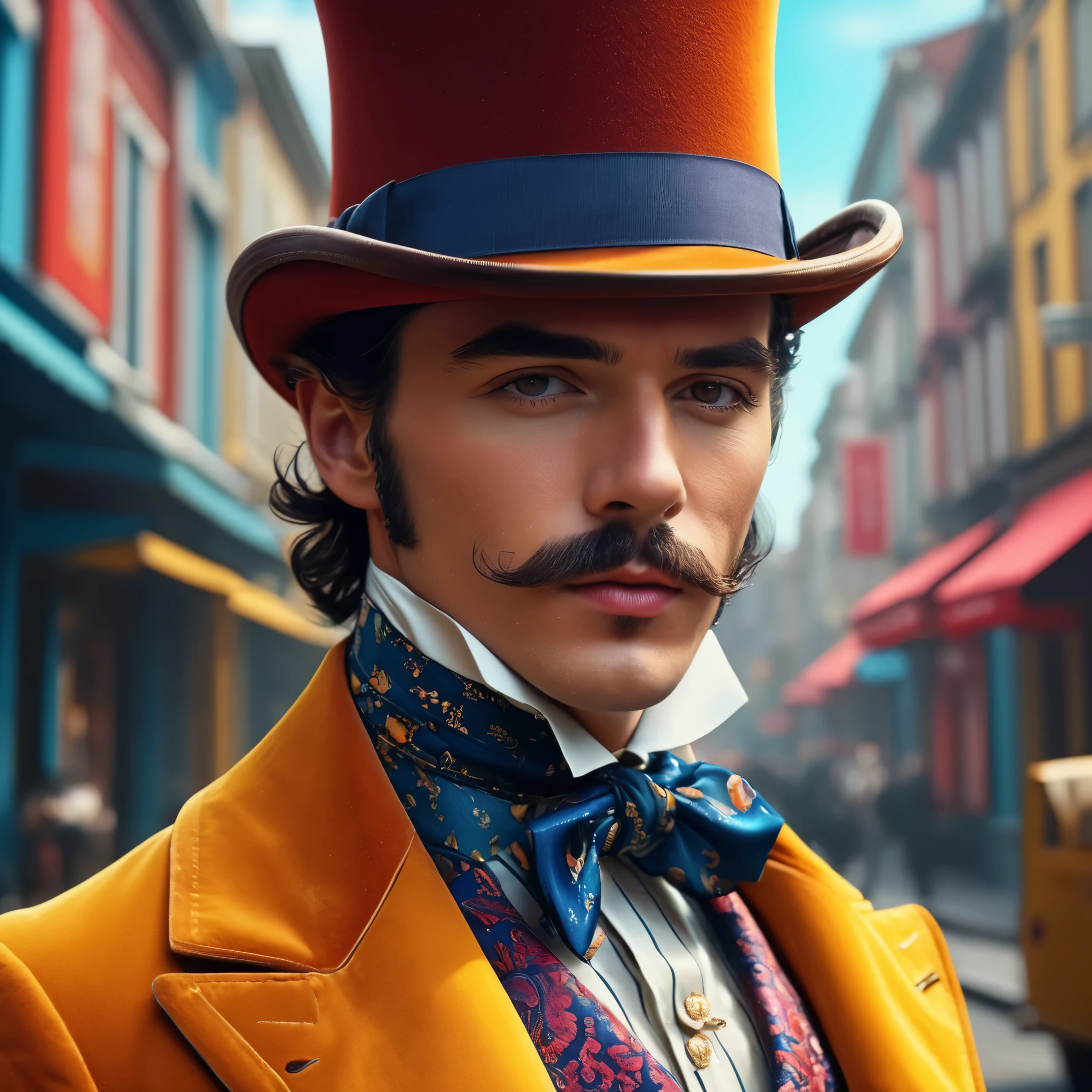 create an image demonstrating the style of ((Dandy)) style, hyper realism, 8k high definition, vibrant colors, sharp focus, insanely detailed