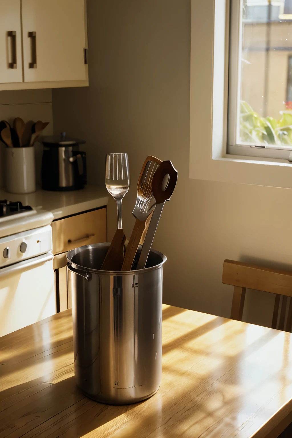 warm, sunlight, kitchen, photograph, phone photo, photo grain, close up, RAW photo, taken with mobile cam, film grain, photorealistic, sharp focus, raw photo, amateur photo, long shot