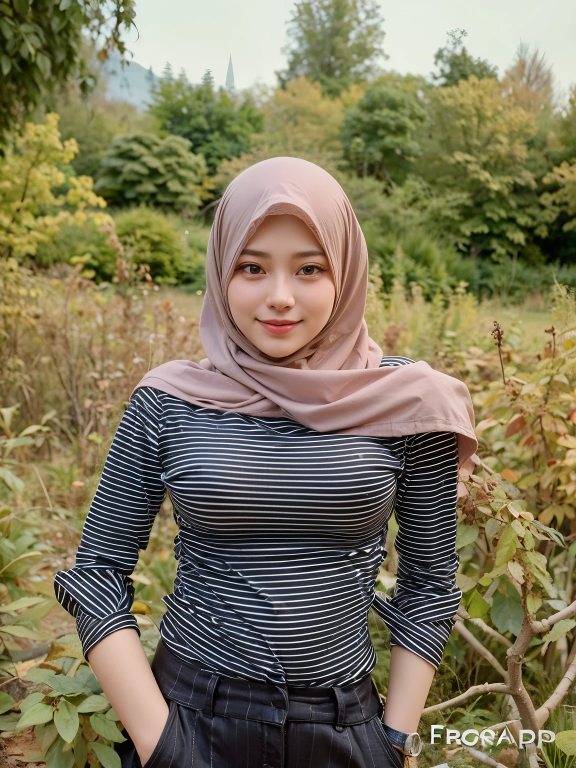 ((Hijab Stylish)), (Old Lady:1.8), Transparent transparency, ((mini apron only without t-shirt)), adorable, 1 girl, (face to face), 10 years old, baby face, happy, half body portrait, (face details: 1), (eye details:1), ((big breasts)). wearing transparent transparency, .. Cute posed. proportional body. Ultra High Res. realistic: 1.4, UHD, tudung jilbab , lace