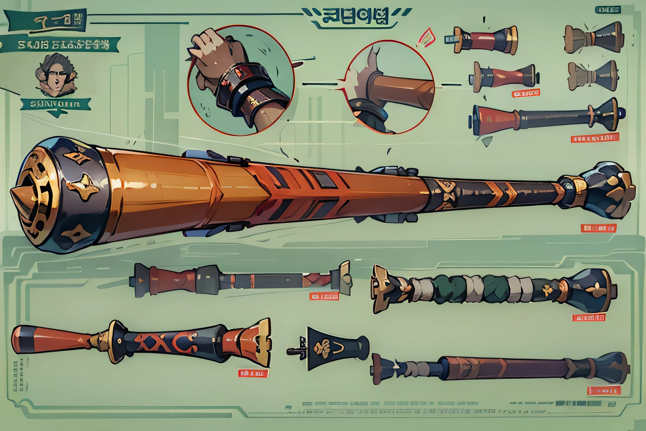 (((best quality))), (((masterpiece))), Weapons to be included in the Weapon Encyclopedia, 중국스타일 gon봉, baton weapon, gon, club, 쇠club, iron bat, blunt instrument, a striking weapon