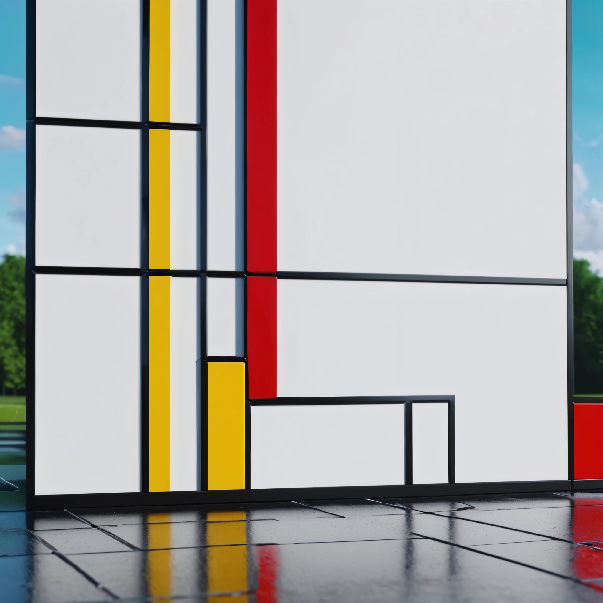 create an image demonstrating the style of ((De Stijl)) style, hyper realism, 8k high definition, vibrant colors, sharp focus, insanely detailed