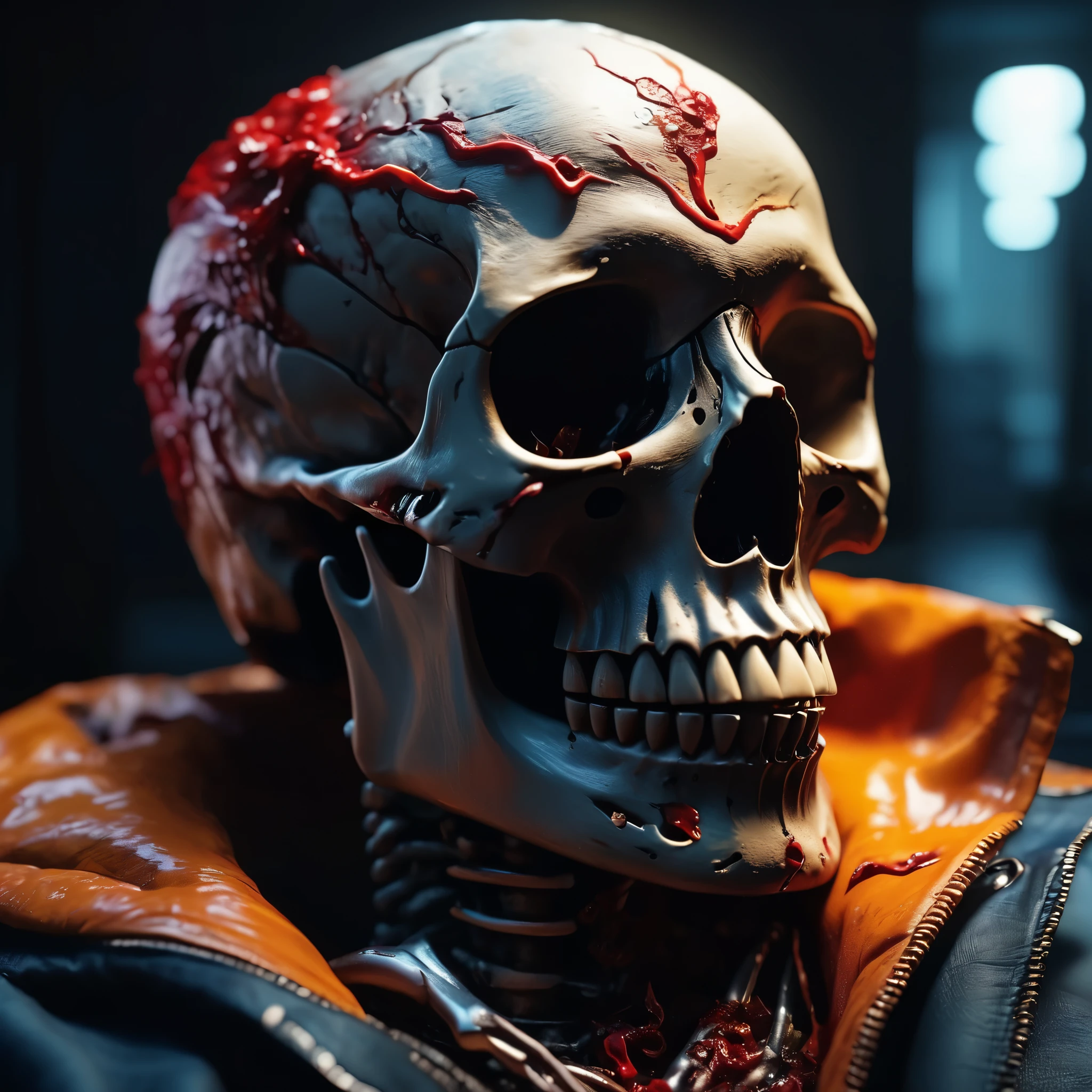Man orange skull