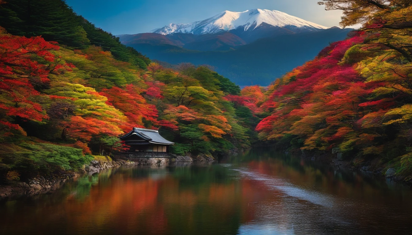 japanese landscape、Hida Takayama、vivid、distinct、

