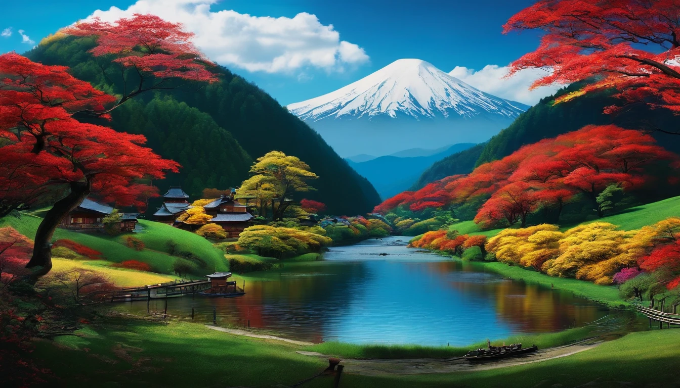 japanese landscape、Hida Takayama、vivid、distinct、